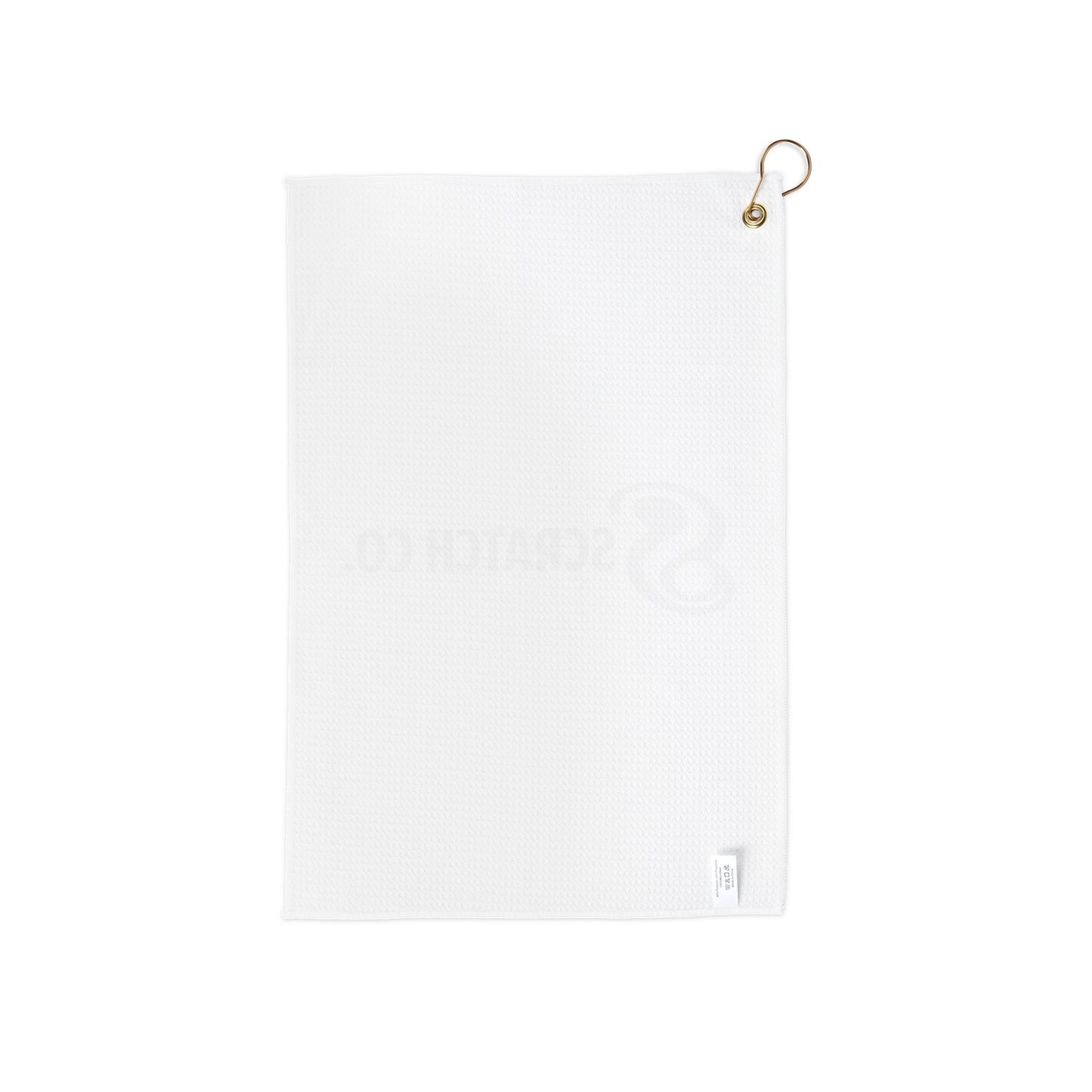 Scratch Co. Logo Golf Towel – White Microfiber with Brass Grommet
