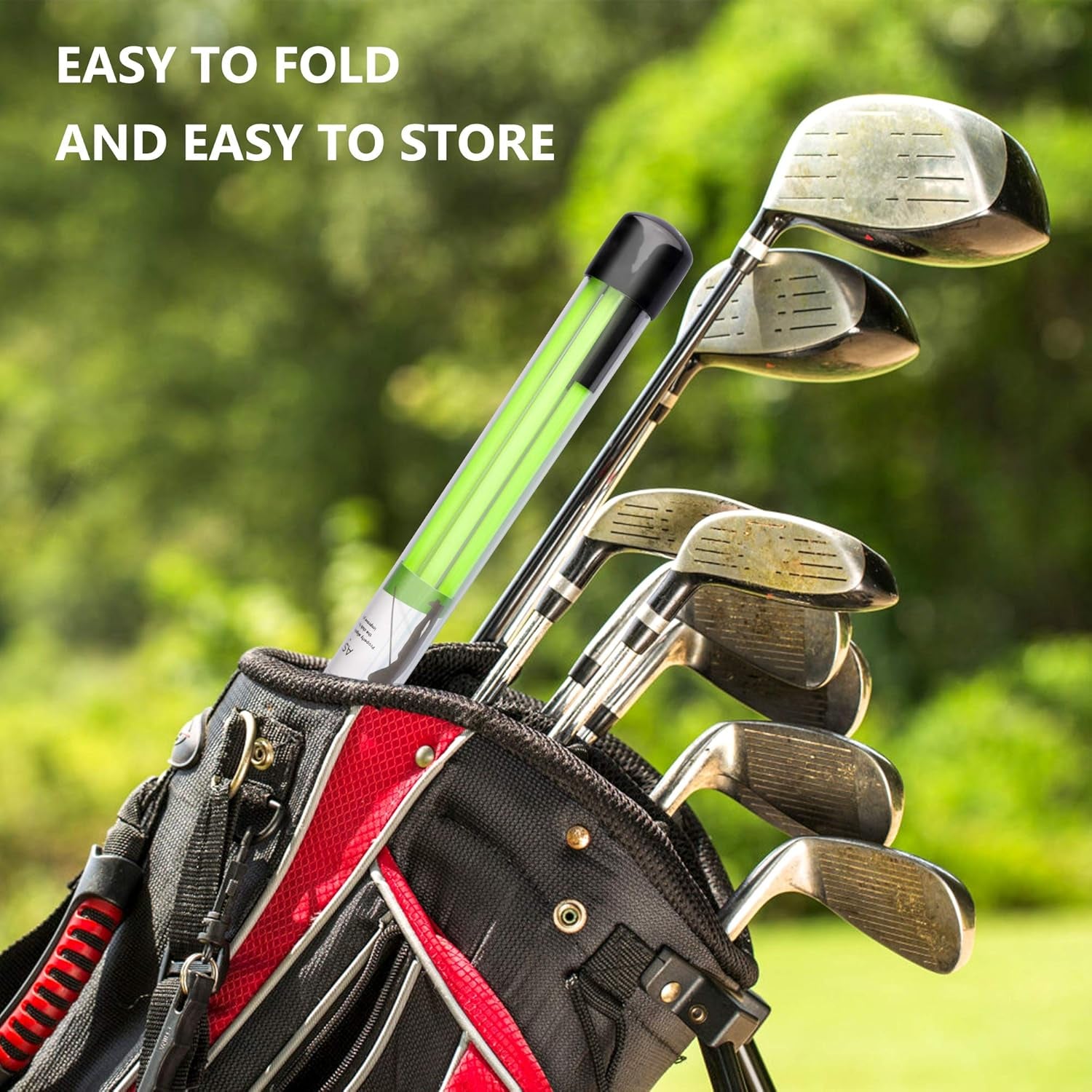 Golf Alignment Stick - Upgraded 48" Golf Sticks Training Aid 2 Pack for Aiming, Putting, Full Swing Trainer, Posture Corrector with Clear Tube Case Golf Gifts for Men Women Golfers