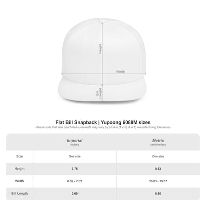Scratch Co. Flat Bill Snapback Hat — Embroidered Logo Cap