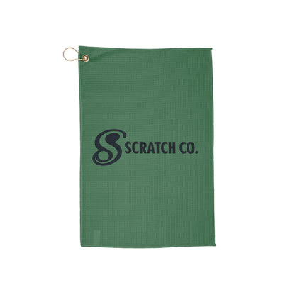 Scratch Co. Golf Towel – Green Microfiber with Brass Grommet