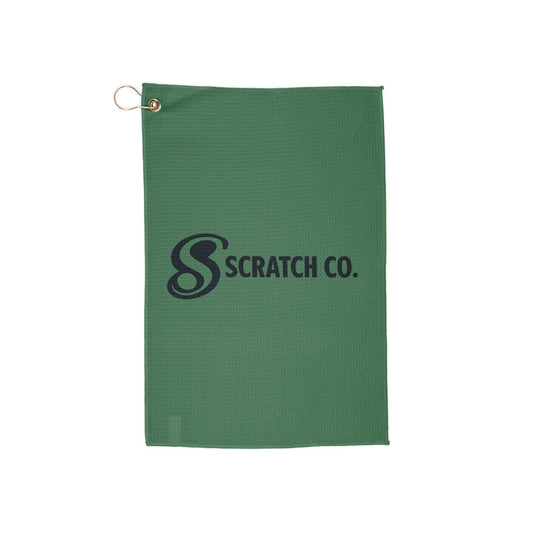 Scratch Co. Golf Towel – Green Microfiber with Brass Grommet